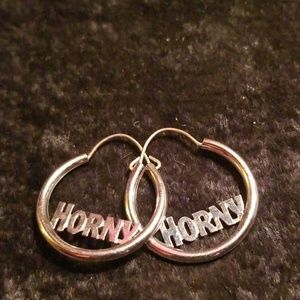 Sterling silver "horny" earrings